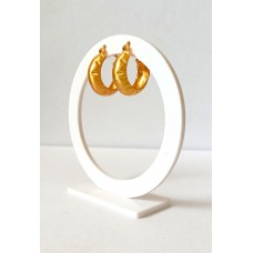 Ασημένια Σκουλαρίκια Επίχρυσα Κρίκοι Κλιπ (SE51)